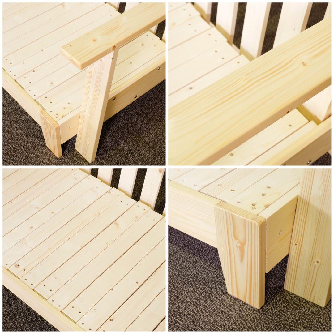 E 新品 北欧パイン ソファベッド セミダブル すのこベッド ソファ カントリー