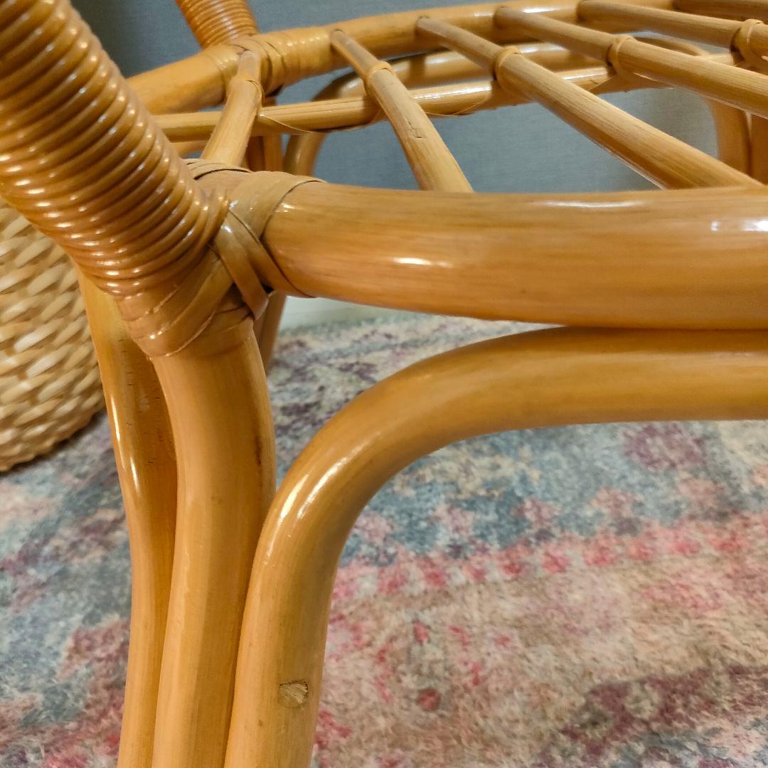 【レトロモダン】ラタン 籐 センターテーブル ダイニングテーブル