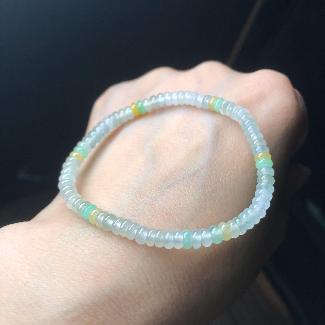ミャンマー産氷種本翡翠金運アップブレスレット