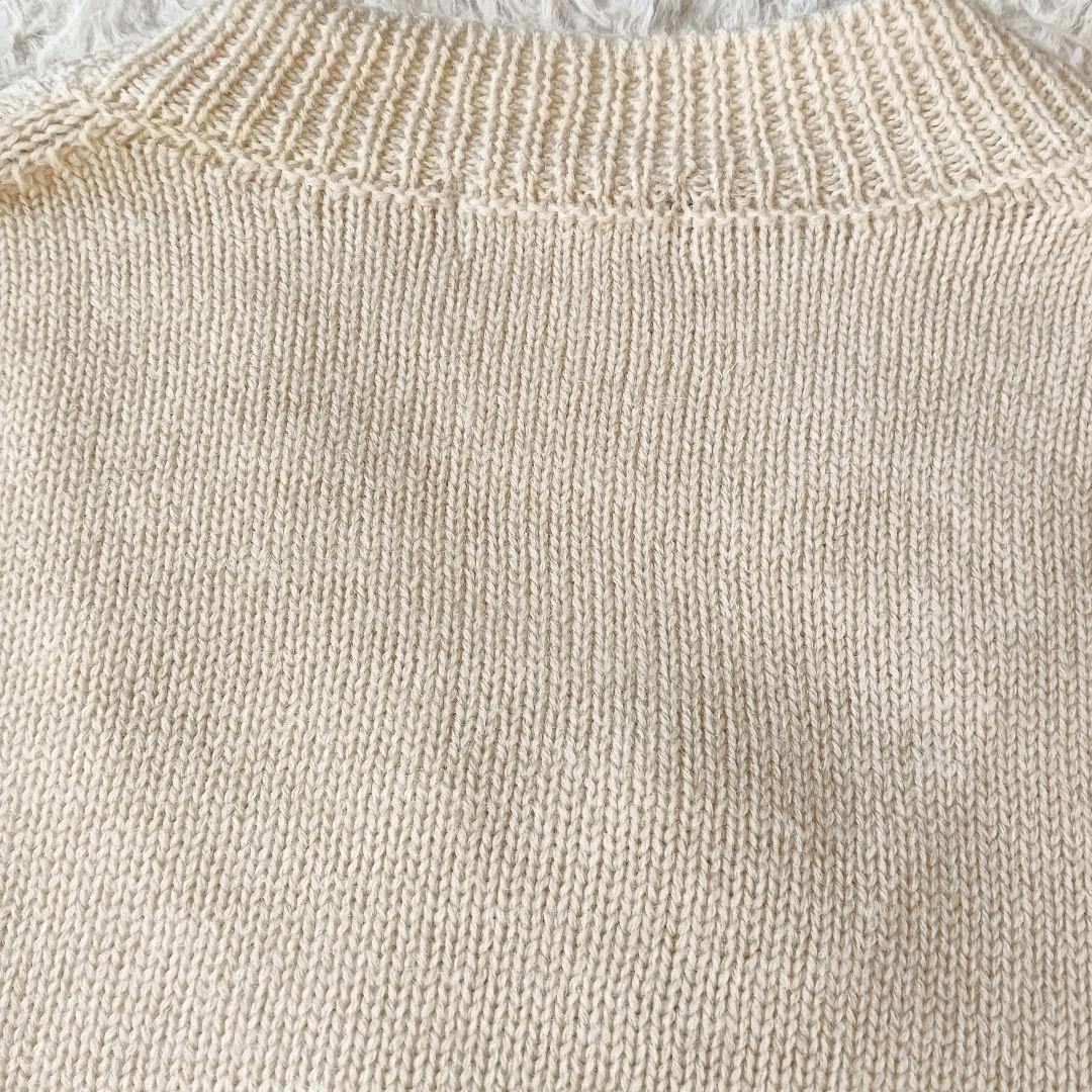 【マーガレットハウエル】DENSE WOOL Vネックニット 22AW キナリМ