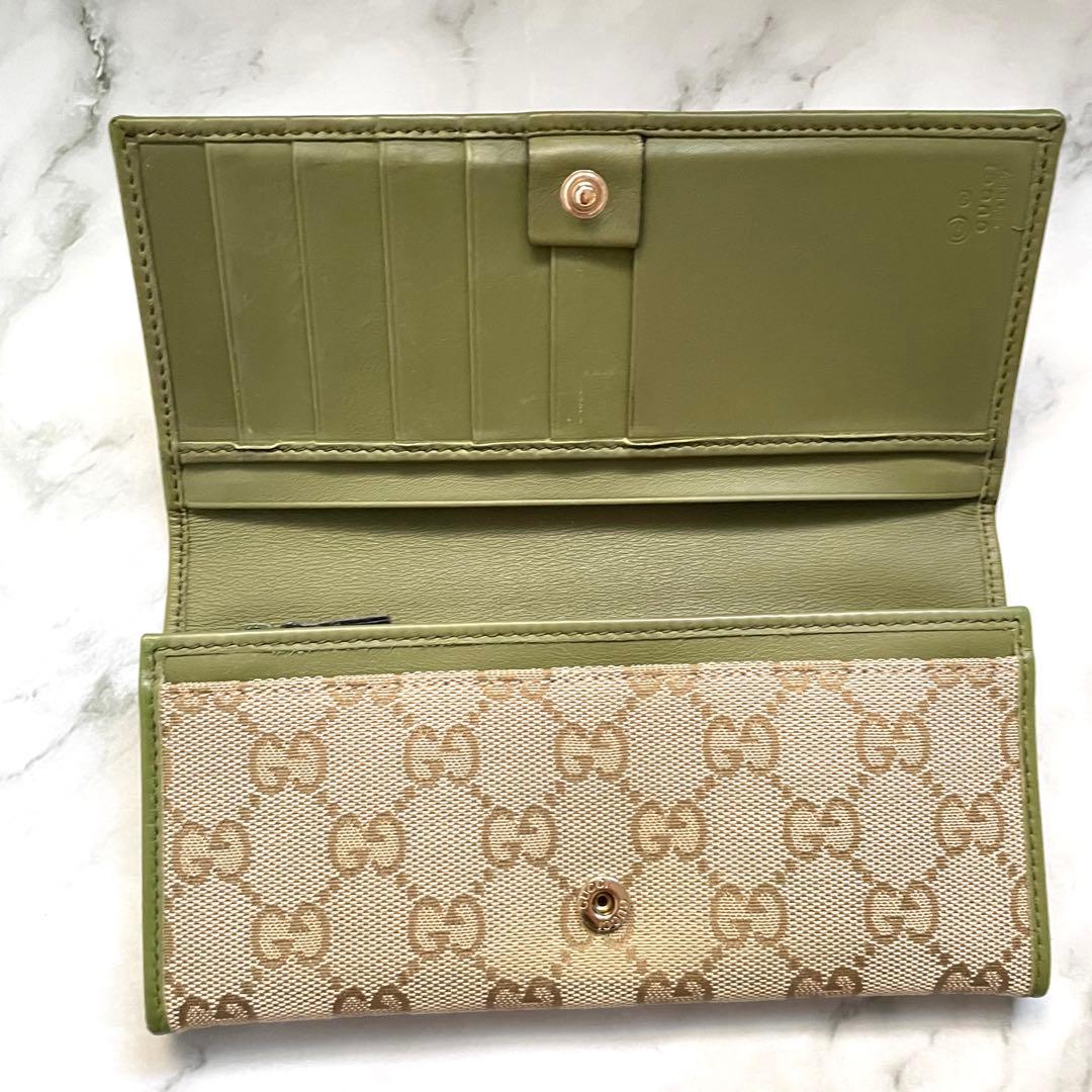 GUCCI グッチ　長財布　GG キャンバス　2つ折り財布　美品　0114-③