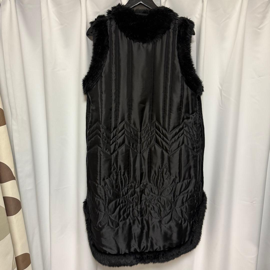 美品　ノワールケイニノミヤ　中綿刺繍ロングベスト　コート　キルティング　XS