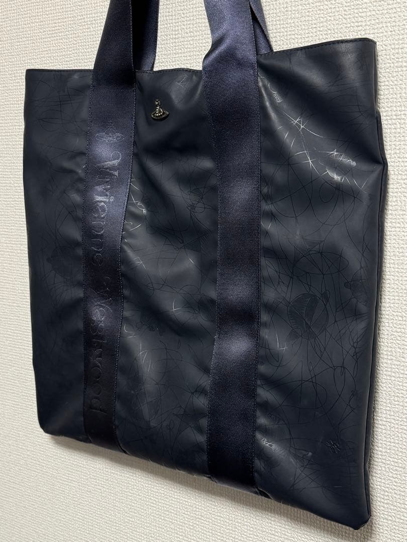 【Vivienne Westwood】PVC レザー トートバッグ ネイビー