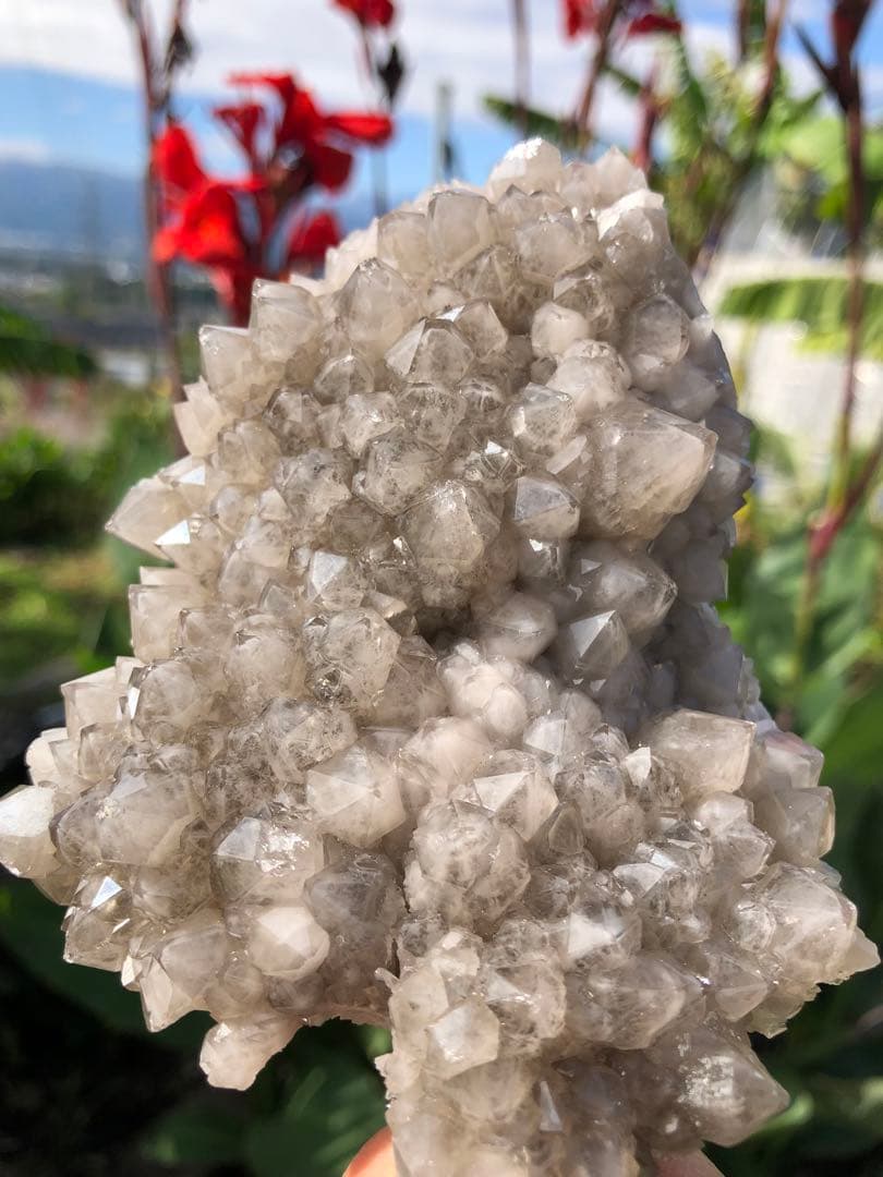 ❤️超レア　灰色　✳グレー　ファントム　クォーツ　キラキラ　水晶クラスター