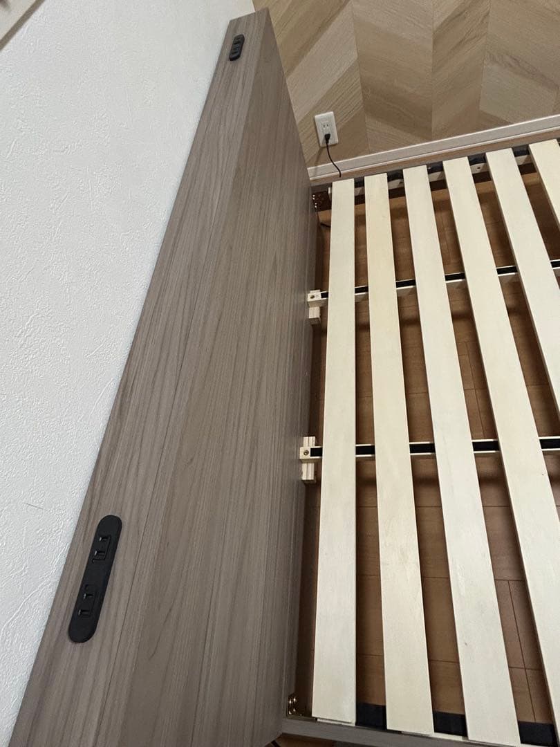 RASIKスリム棚付きすのこベッド 『Nocturne ノクターン』コンセント付