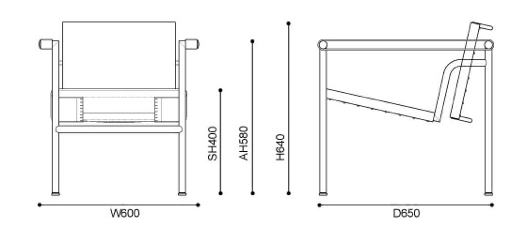 【正規品】LC1 スリングチェア Cassina ル・コルビュジエ　右