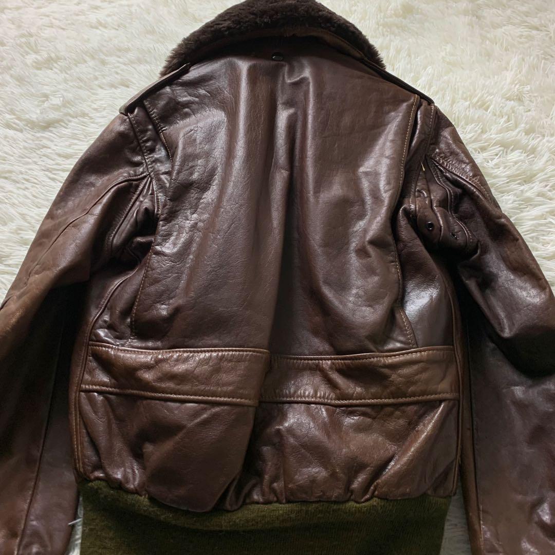 【米国製】ショット フライトジャケット G-1 襟ボア ライナー ブラウン 38