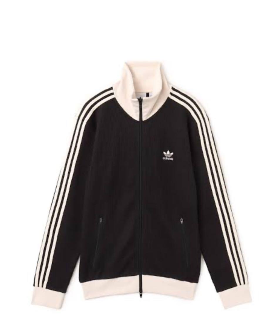 adidas ワッフルトラックジャケットブラック/ホワイト
