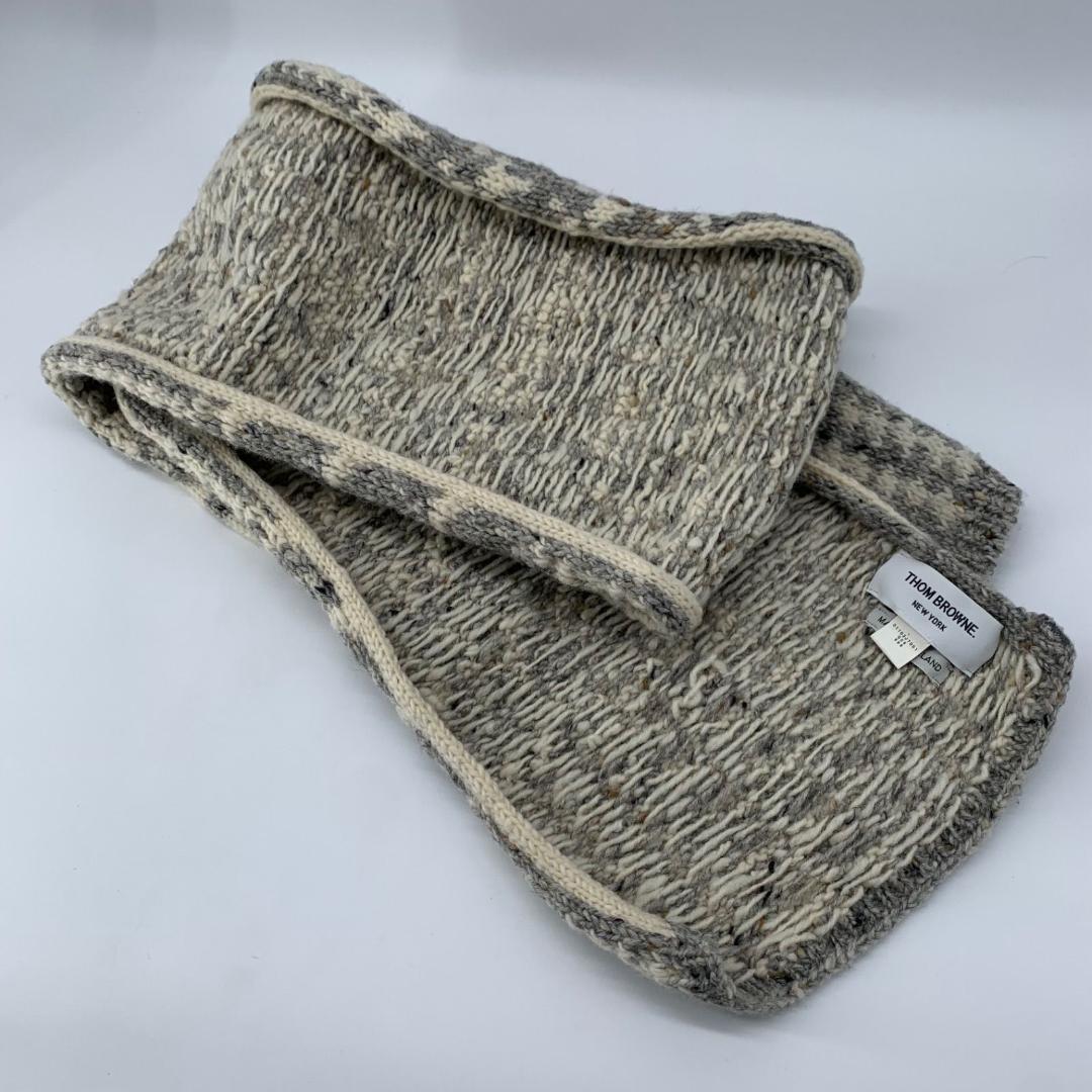 16459✨美品✨トムブラウン 4BAR マフラー ツイード ウール ニット