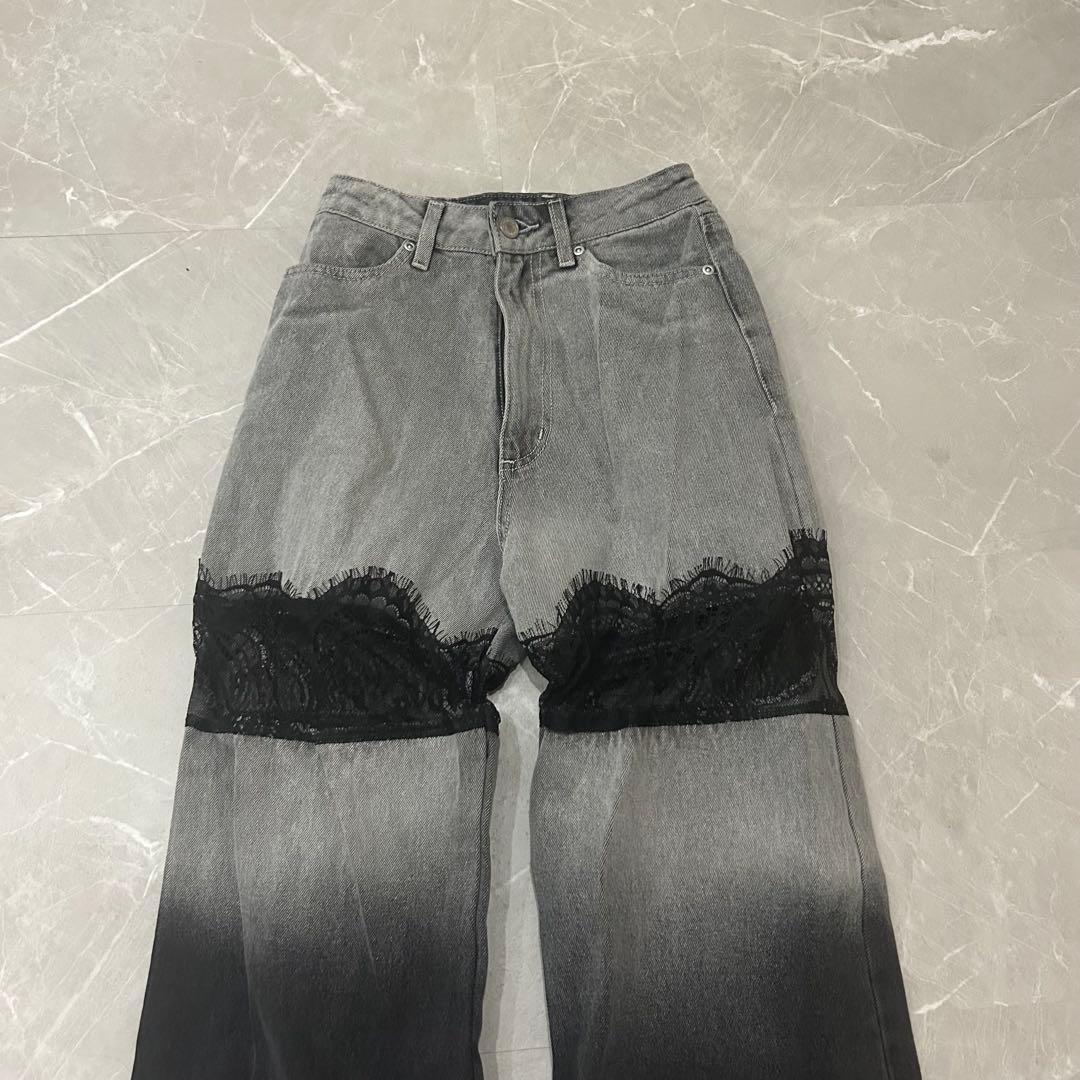 Darich グレー レース付きデニム