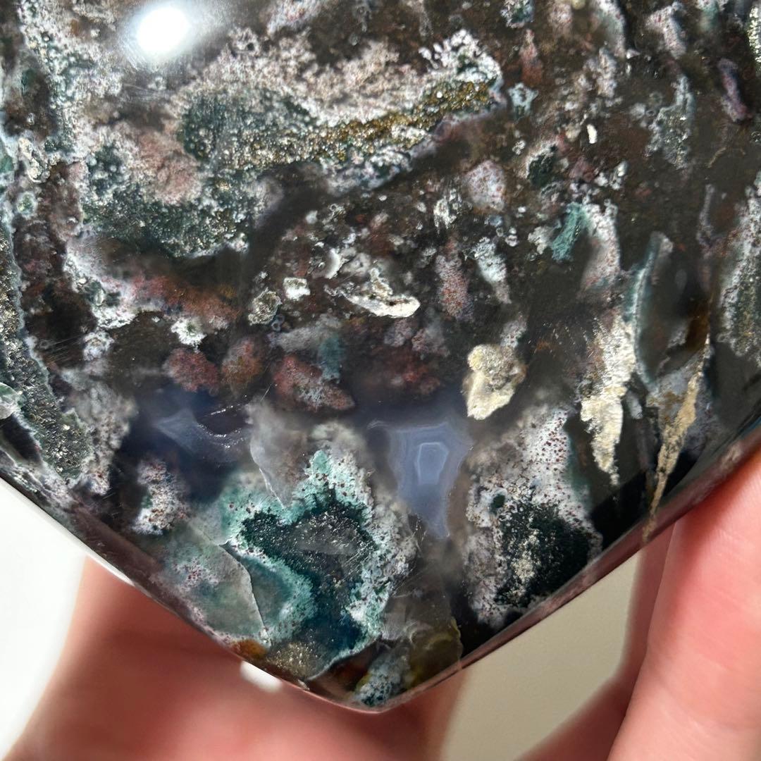 オーシャンジャスパー　BIG　ハート　カラフル　マダガスカル産　396g