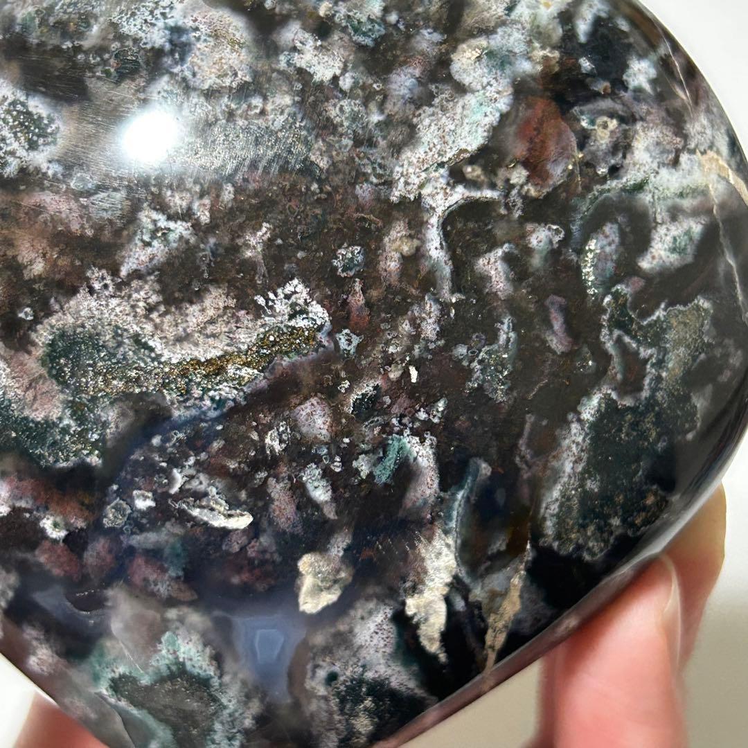 オーシャンジャスパー　BIG　ハート　カラフル　マダガスカル産　396g