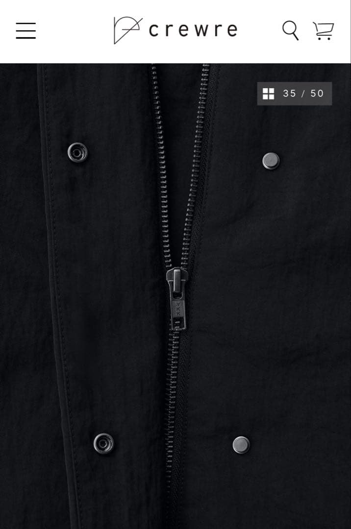 crewre クルーレ　2way ノーカラーパファーコート　サイズ3 ブラック