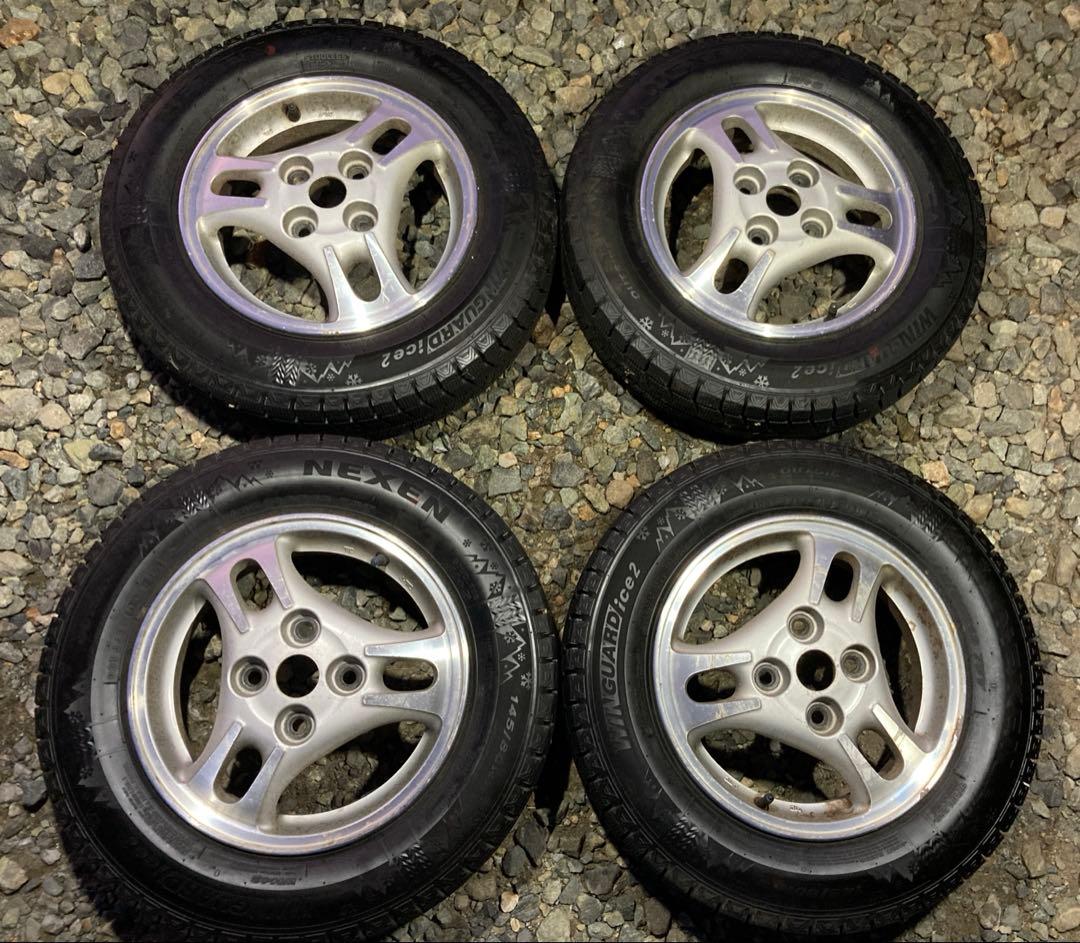 すぐ発送 バリ溝145/80R13スタッドレスアルミホイールセット ミラアルト