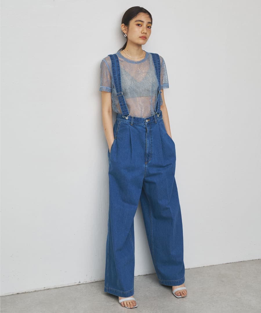 【大人気のGEMINI】ほぼ新品⭐︎サスペンダーデニムパンツ