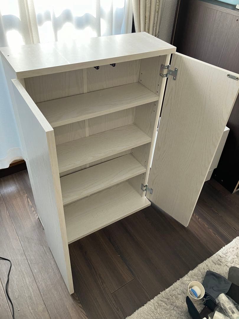 ホワイト 4段本棚 収納棚