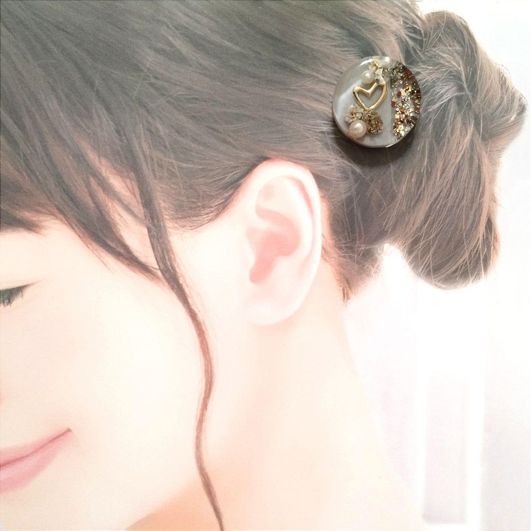 no.1699 レジン ヘアゴム ブローチ ポニーフック