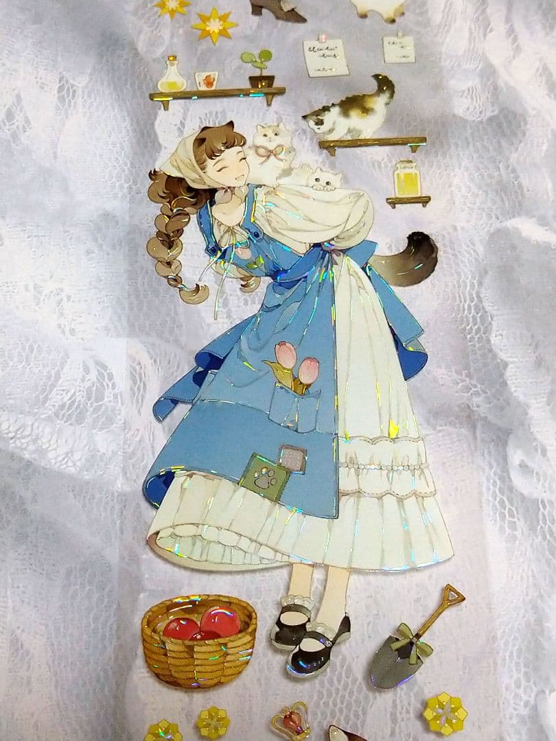 ✩再販✩J1148＃喵步轻盈(贝壳光)切り売り海外人物マステ女の子