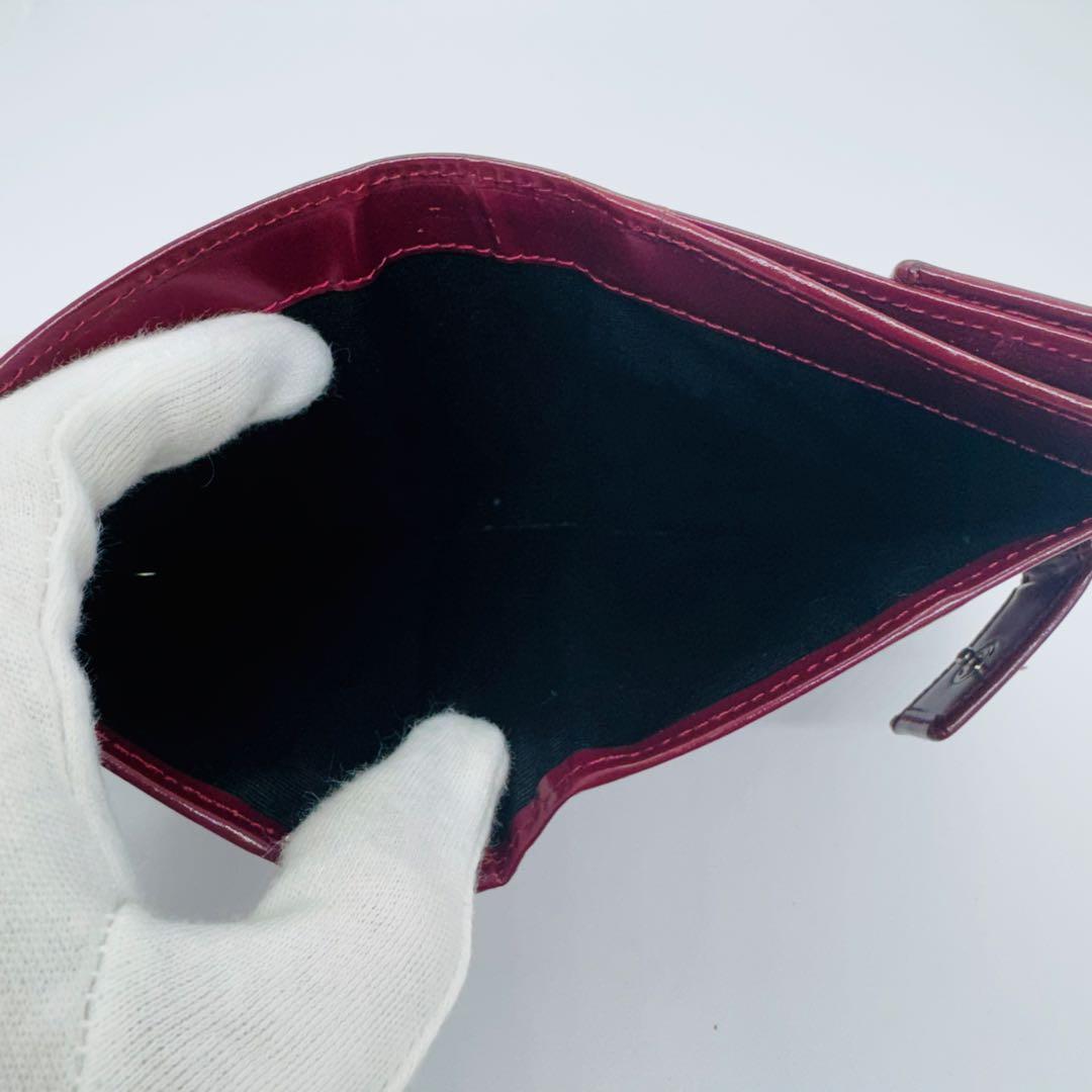 ✨PRADA✨プラダ✨バーガンディ✨レザー✨ヴィンテージ✨二つ折り財布✨