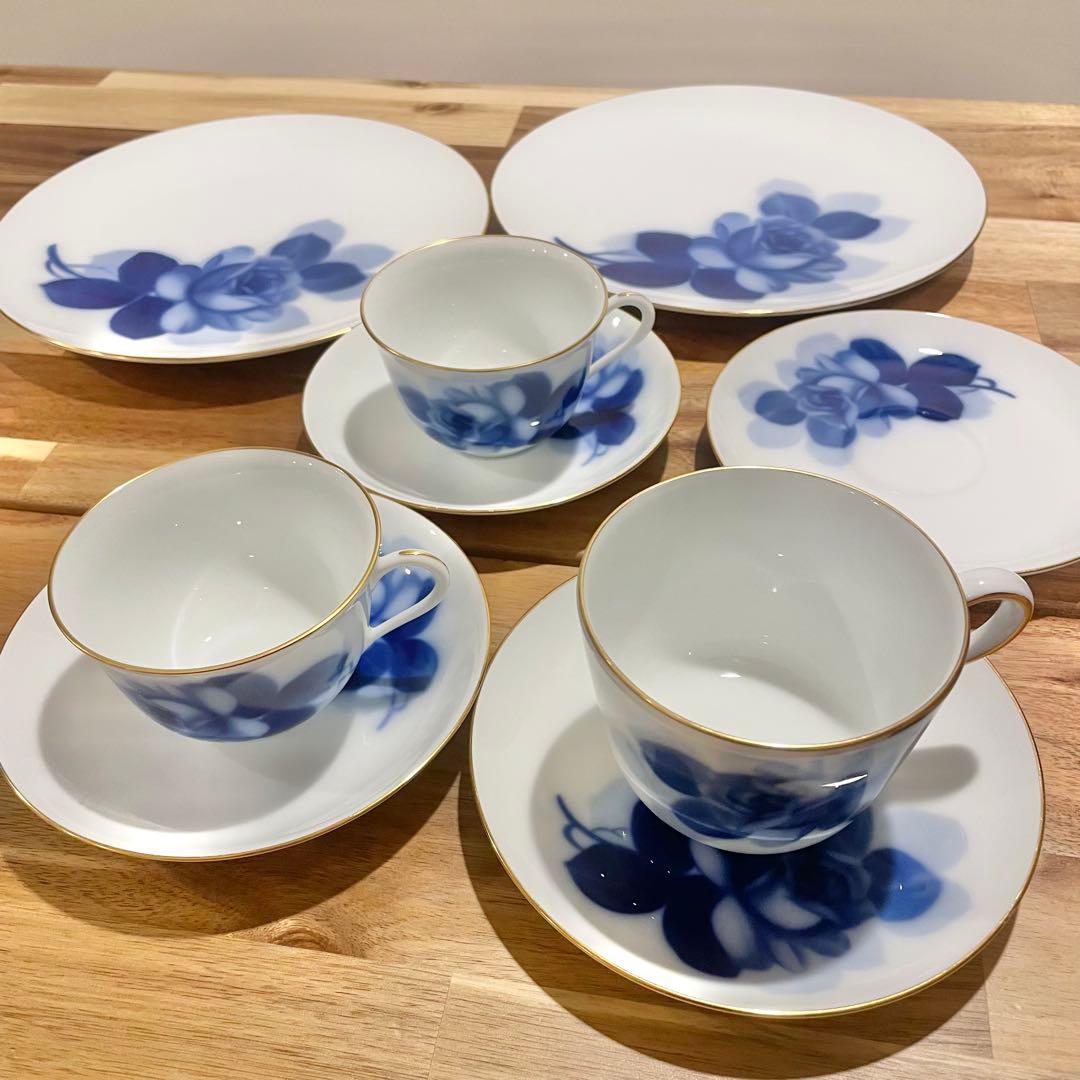 【美品】大倉陶園　ノリタケ　ブルーローズセット　食器