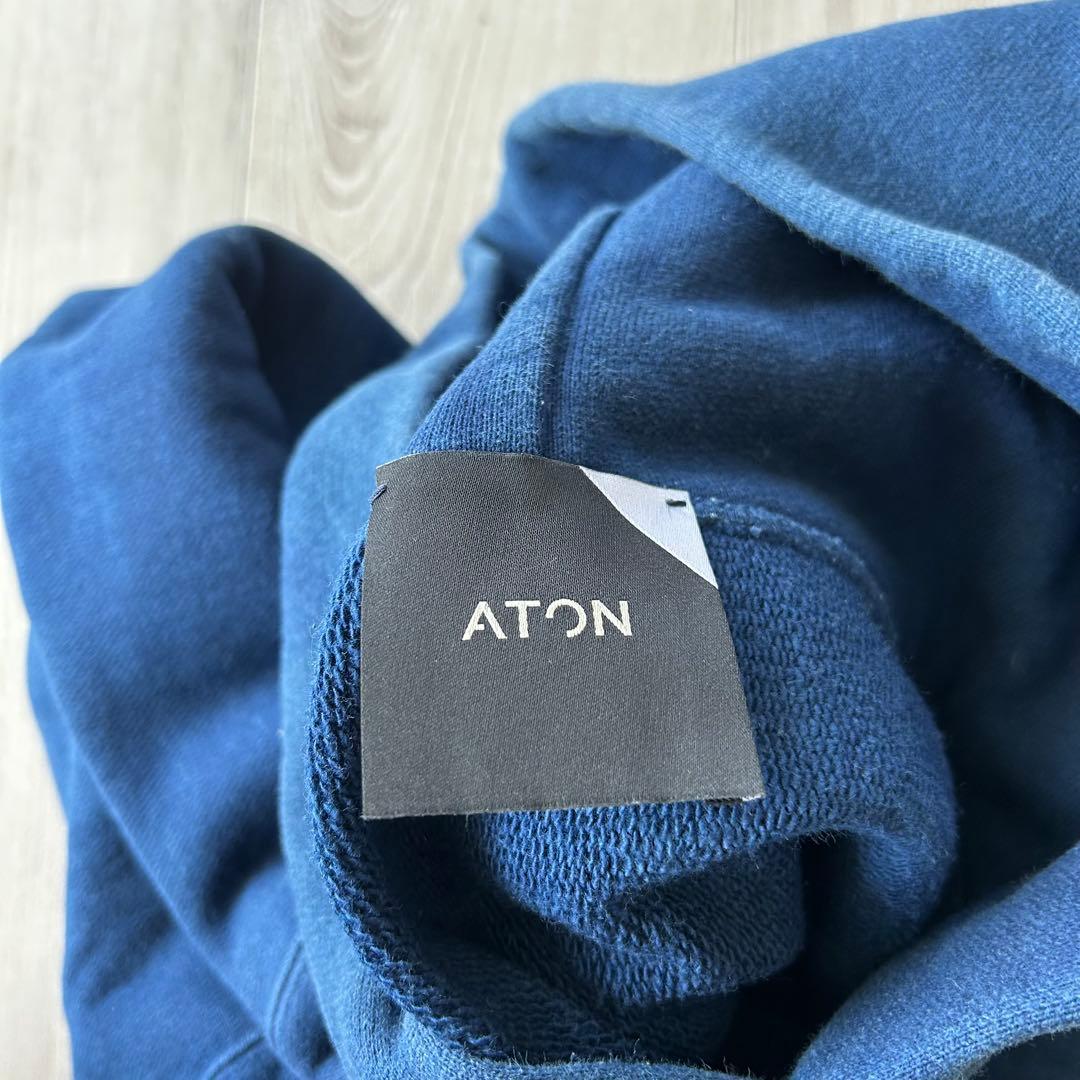 ATON NATURAL DYE URAKE HOODIE 紺 2 インディゴ染