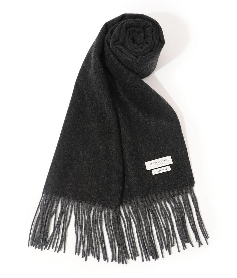 【美品】マフラー TOMORROWLAND カシミヤ メンズ ダークグレイ