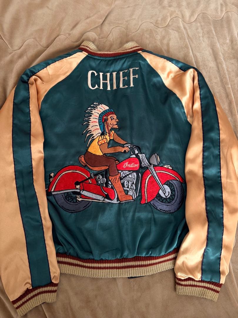 ２面用 テーラー東洋 虎 富士山 和服の女性 日本限定スカジャン vintage