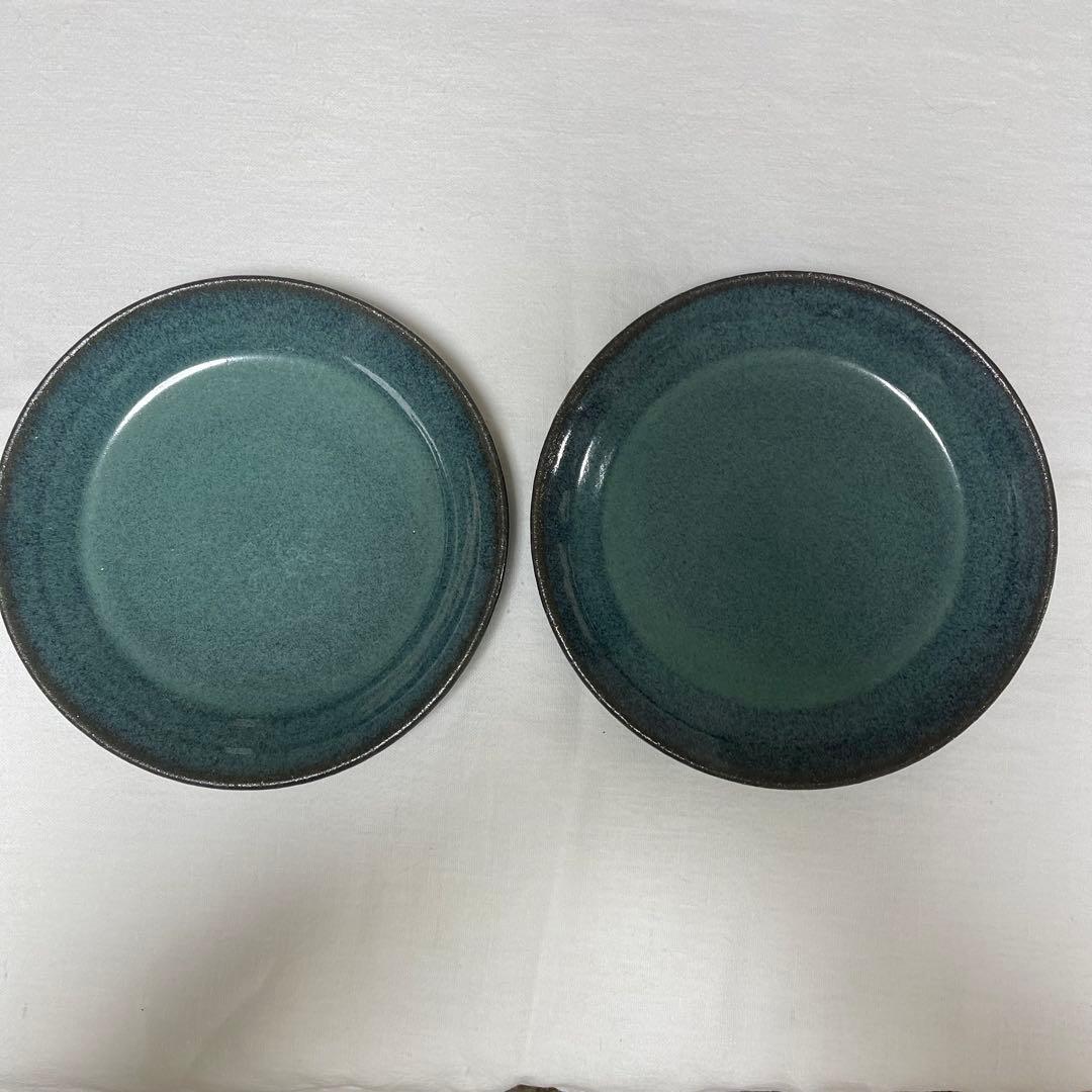 新品未使用‼️ 人気作家 小澤基晴さんの翡翠深皿8寸 2枚セット