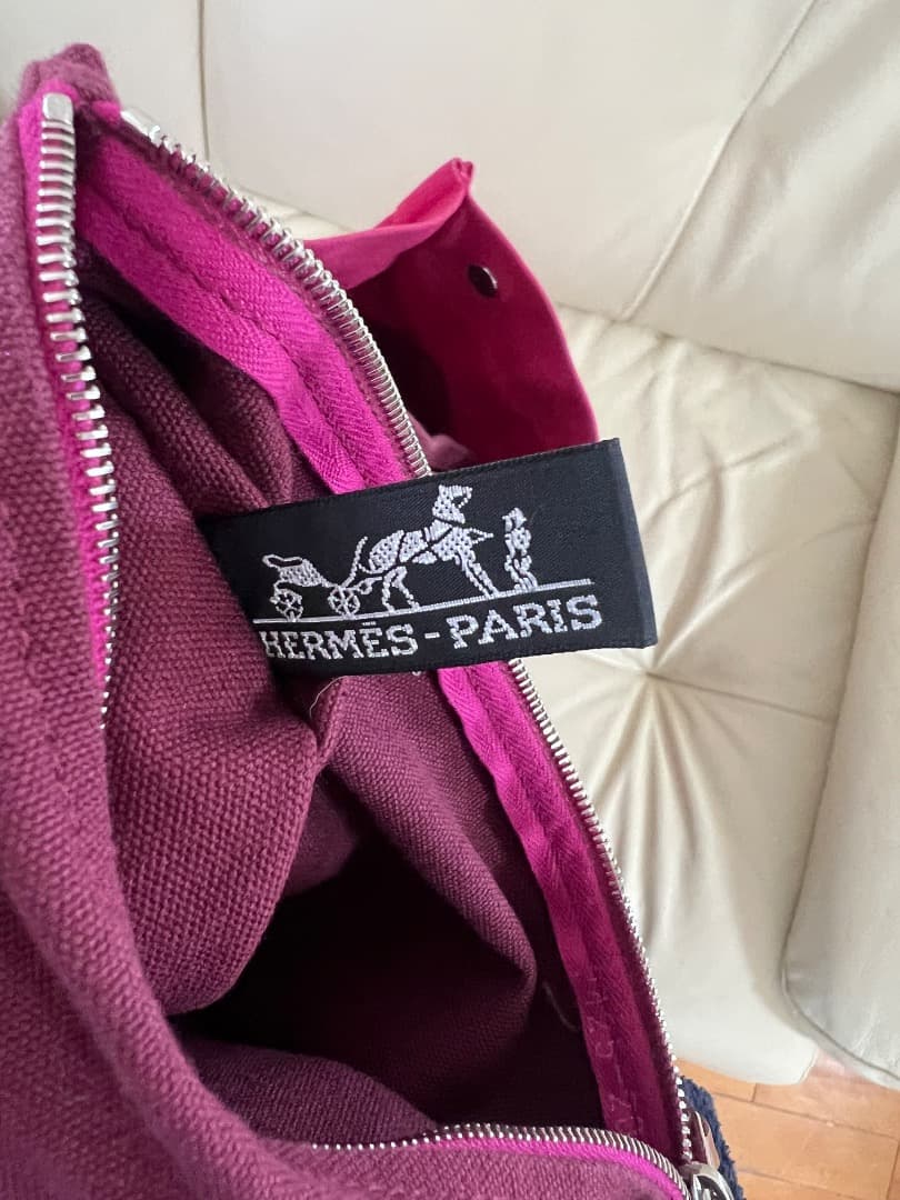 HERMÈS エルメスピンク コットントートバッグ