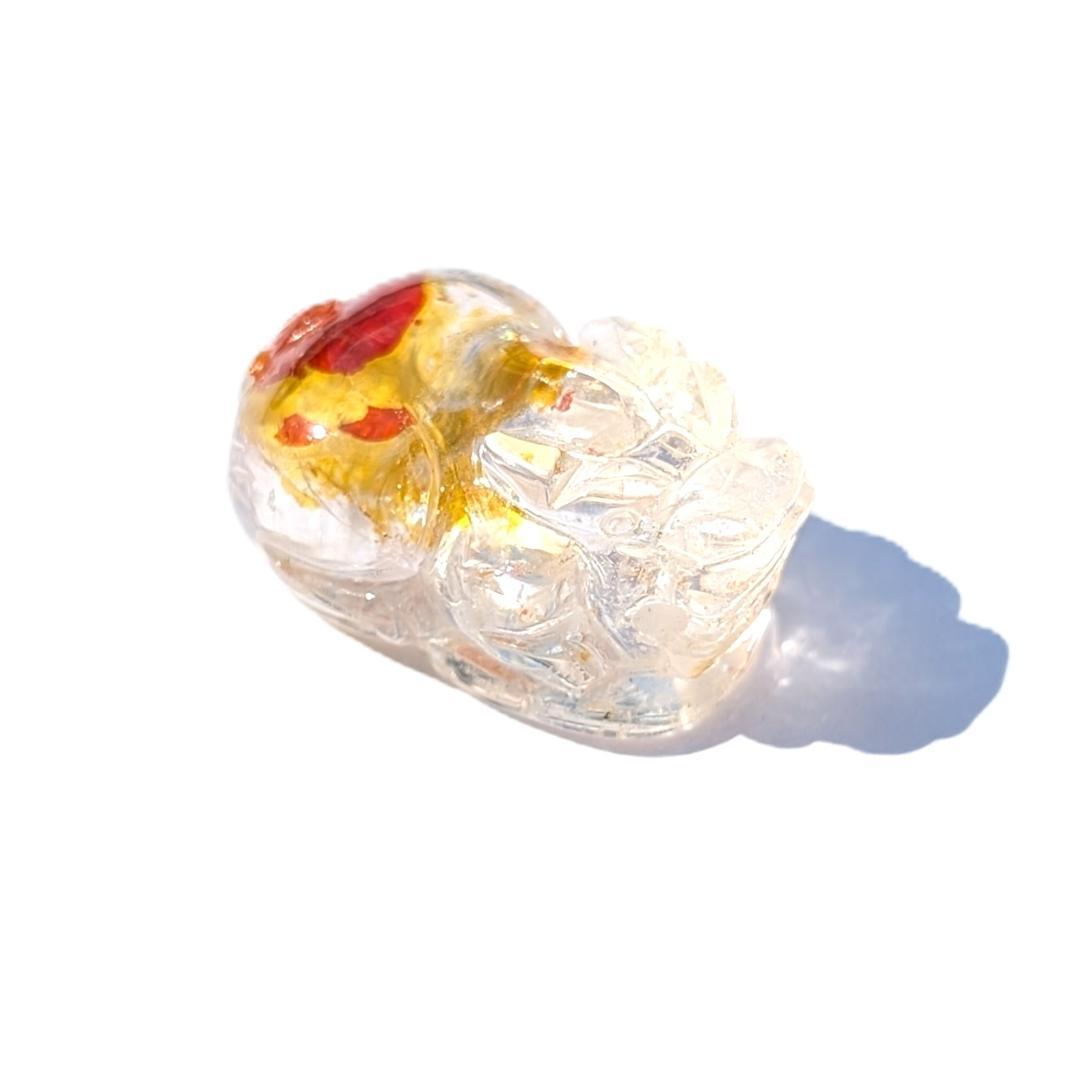 ライモナイトインクォーツ オーロラ入り貔貅 成功へと導くパワーストーン オブジェ