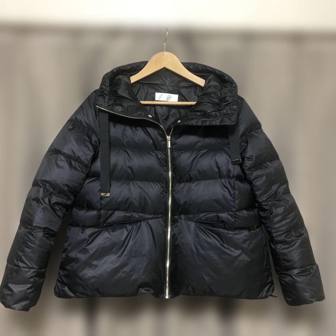美品✨ドゥクラッセダウンジャケット艶AirダウンスタンドカラーコートXL大きめ黒