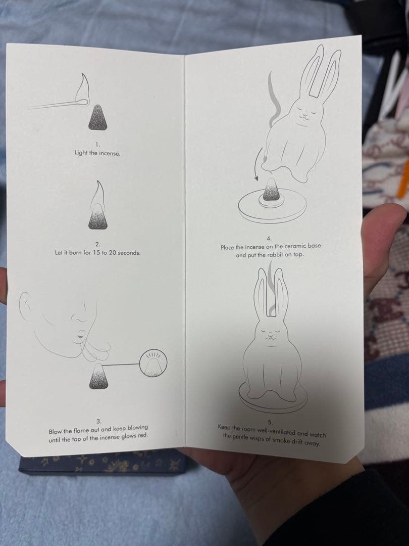 Dior 星柄ウサギの置物 陶器 お香