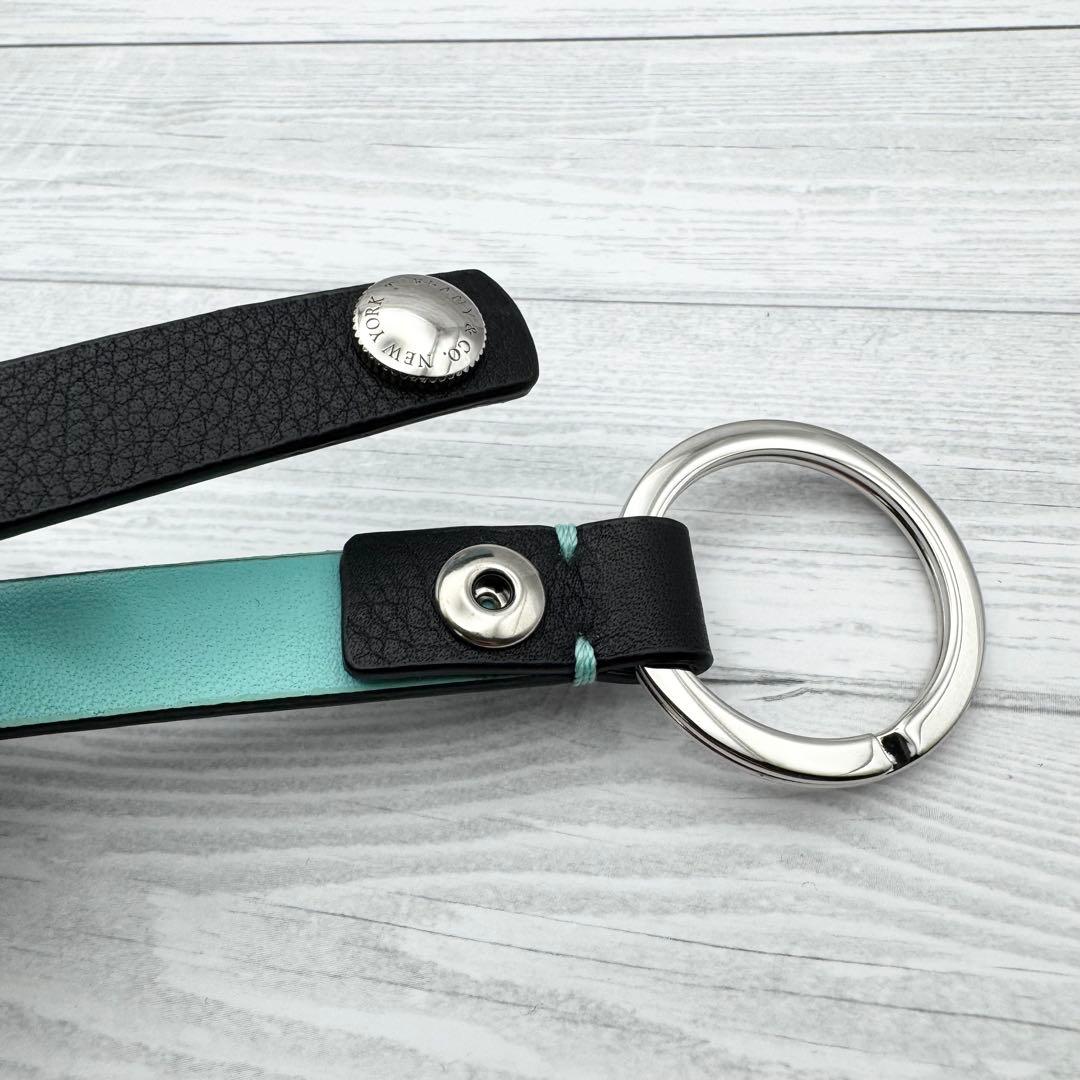 【未使用級】ティファニー　キーリング　キーホルダー　ティファニーブルー　ブラック