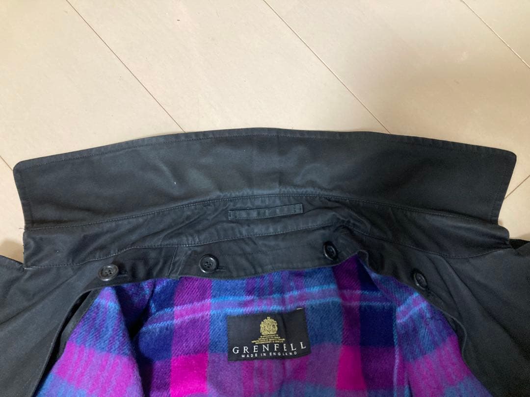 GRENFELL ウールライナー ステンカラーコート ブラック　40
