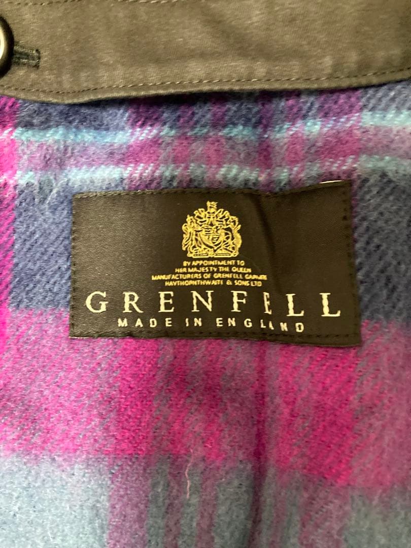 GRENFELL ウールライナー ステンカラーコート ブラック　40