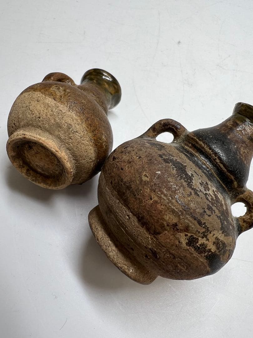 専用16世紀頃　宋胡ろく壺4点　最大h6cm 最長幅約8cm 東K8-0131①