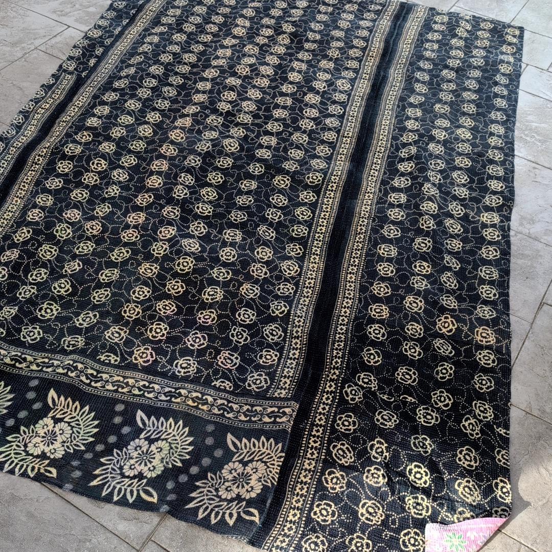 椿カメリア柄　ソファカバー 刺子 ヴィンテージカンタキルト　ラリーキルト　828