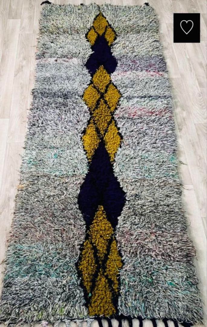 モロッコ　ラグ　アジラル　ベニワレン　1点もの　直輸入　ヴィンテージ　新品未使用