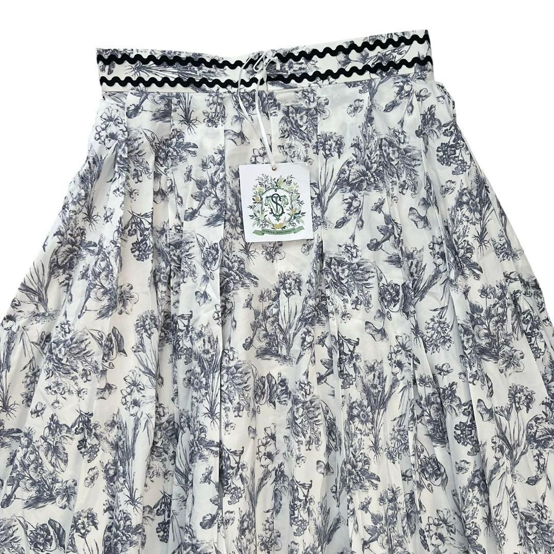 【新品】SEVEN TEN　トワルドジュイプリントスカート　ブラック　M