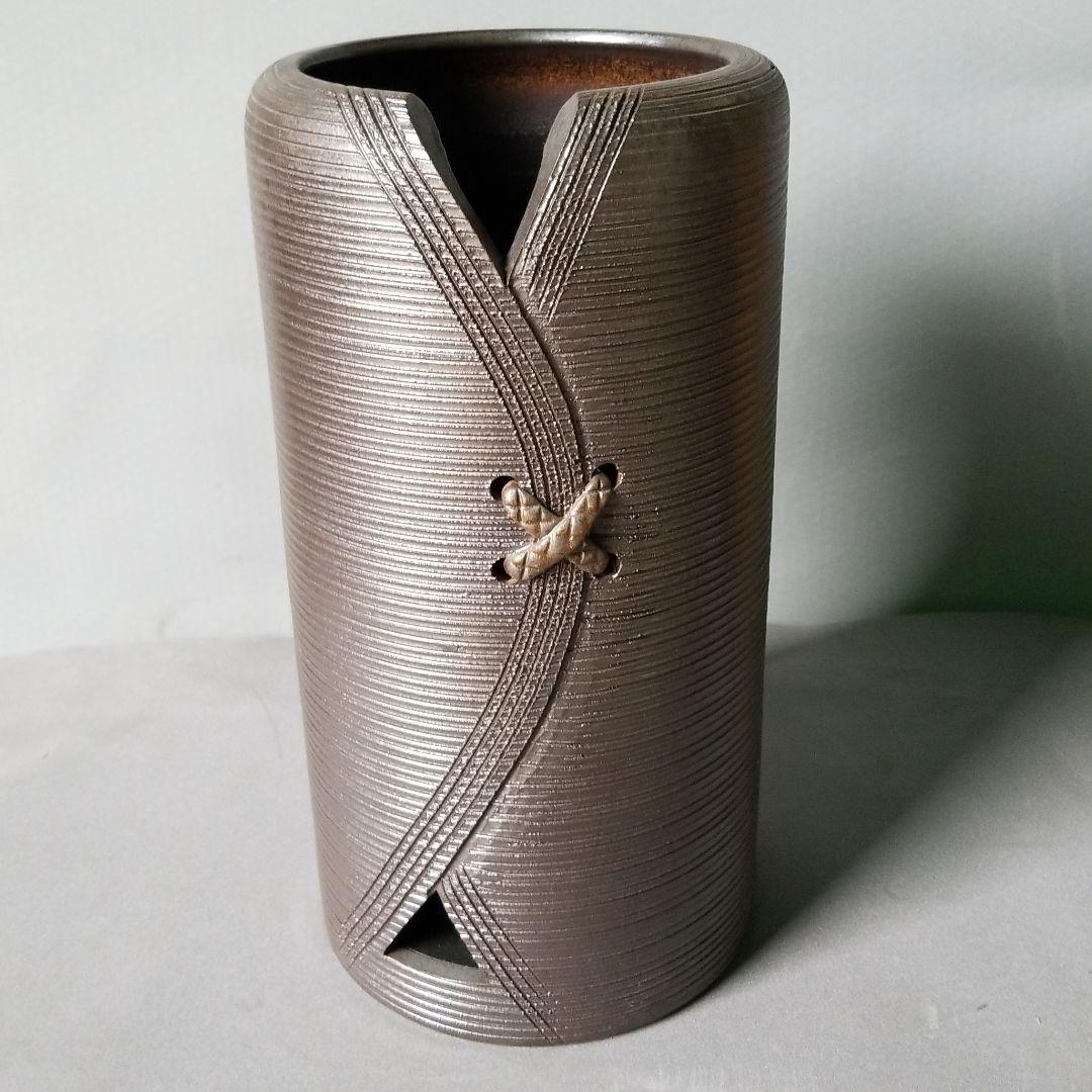 訳あり出品⤵信楽焼　傘立て 結び 高さ４３cm