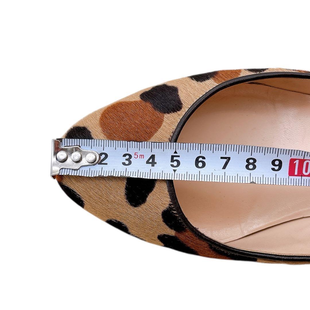 希少【美品】クリスチャンルブタン/パンプス/ハラコ/ウェッジソール/レオパード柄