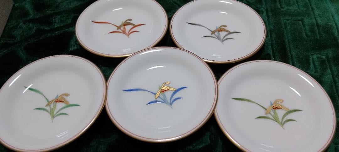有田焼香蘭社の花柄皿5枚セット