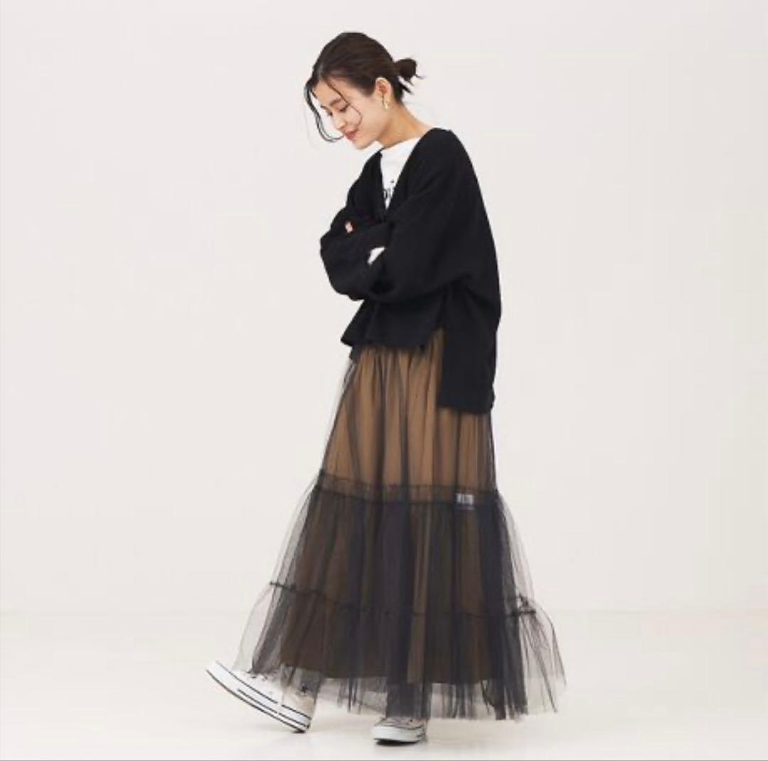 【新品未使用】【定価３万円超】ルージュヴィフ　4WAYチュールコンビスカート