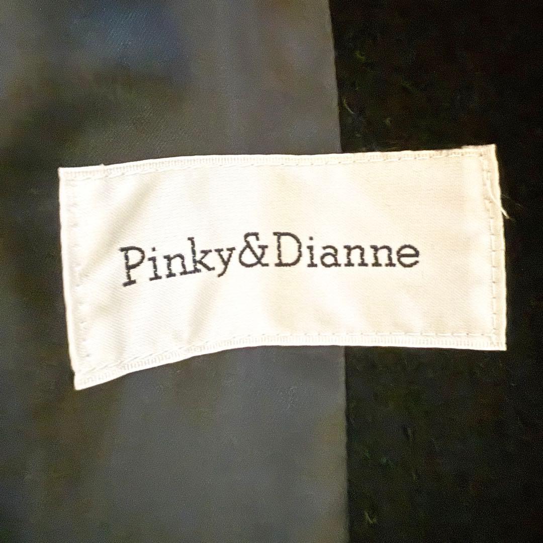 ピンキー&ダイアン ブルー フォックスファー 黒 コート アンゴラ混