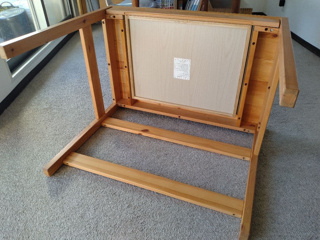 【訳あり良品】MUJI無印 パイン材デスク86cm引出付/ワークテーブル/学習机