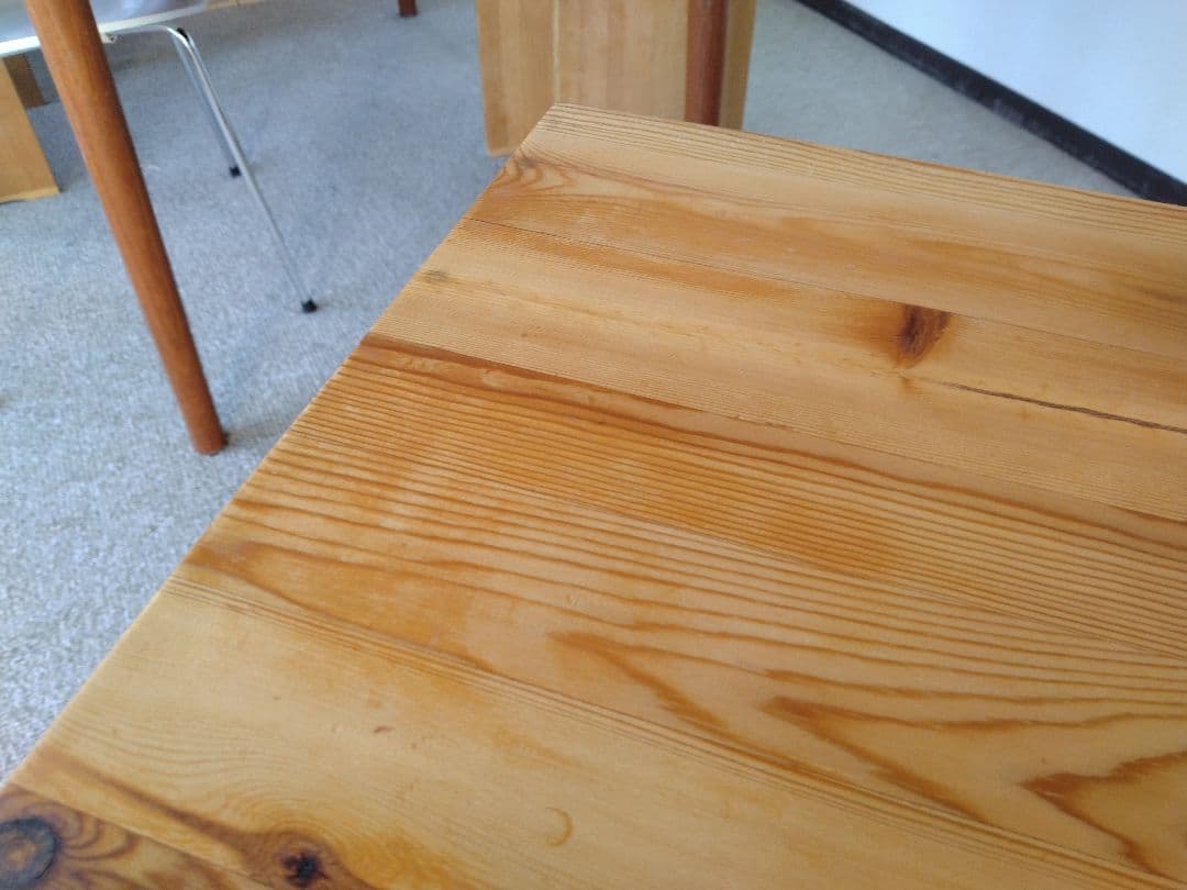 【訳あり良品】MUJI無印 パイン材デスク86cm引出付/ワークテーブル/学習机