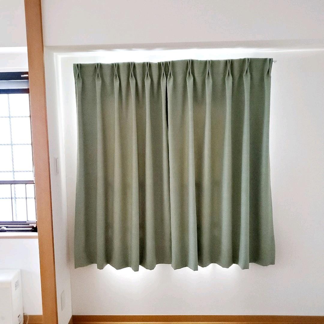 ★【美品】絶妙カラーの裏地付きカーテン ACTUS/グリーン①★