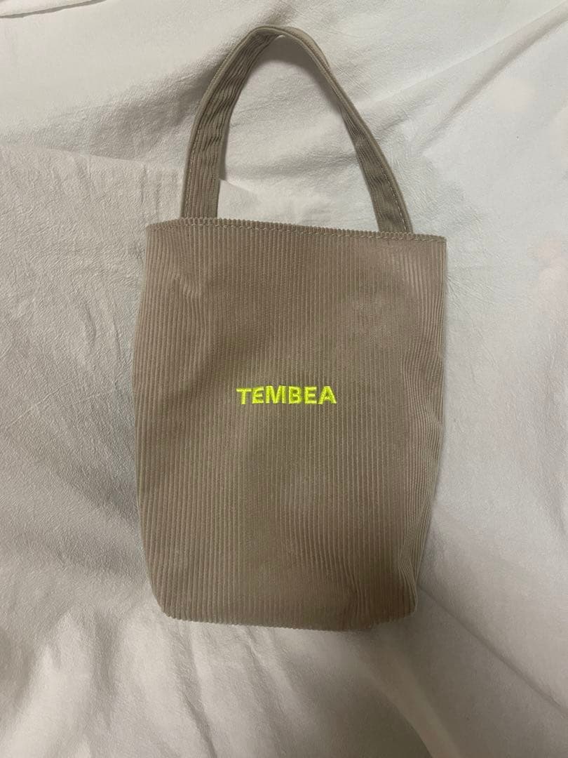 TEMBEA コーデュロイ トートバッグ ベージュ