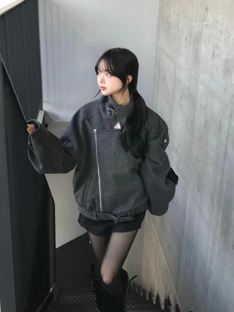 emmy オーバーサイズライダースコート