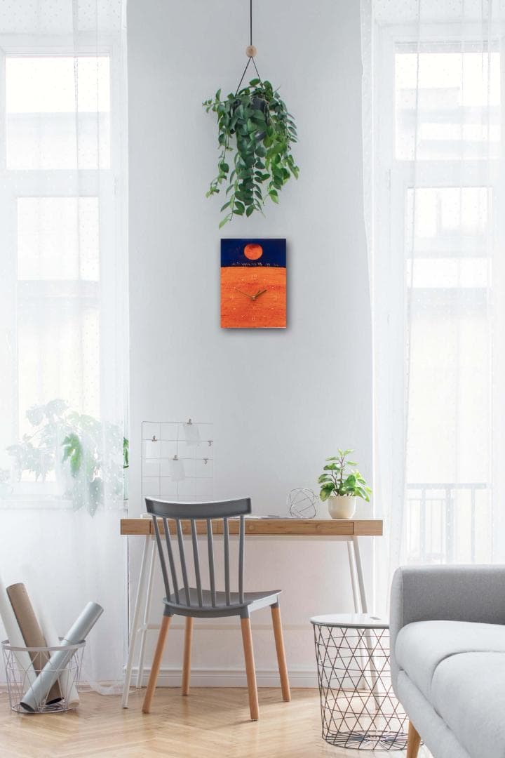 【掛け時計/置き時計】オレンジジャーニー（アクリル製）